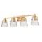 Z-Lite Analia Vanity, 4-Light, 36 In.W x 7.5 In.L x 9.25 In.H, Modern Gold/Clear Ribbed 1101-4V-MGLD - alternate 8